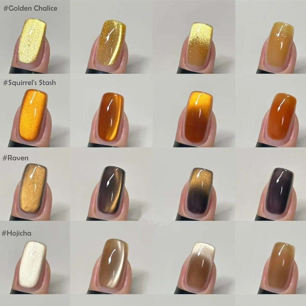 Holographic Magnetic Cat Eye Gel Polish For Autumn