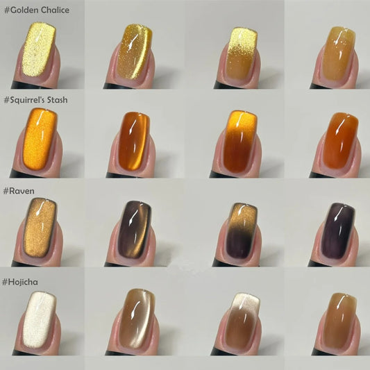 Holographic Magnetic Cat Eye Gel Polish For Autumn