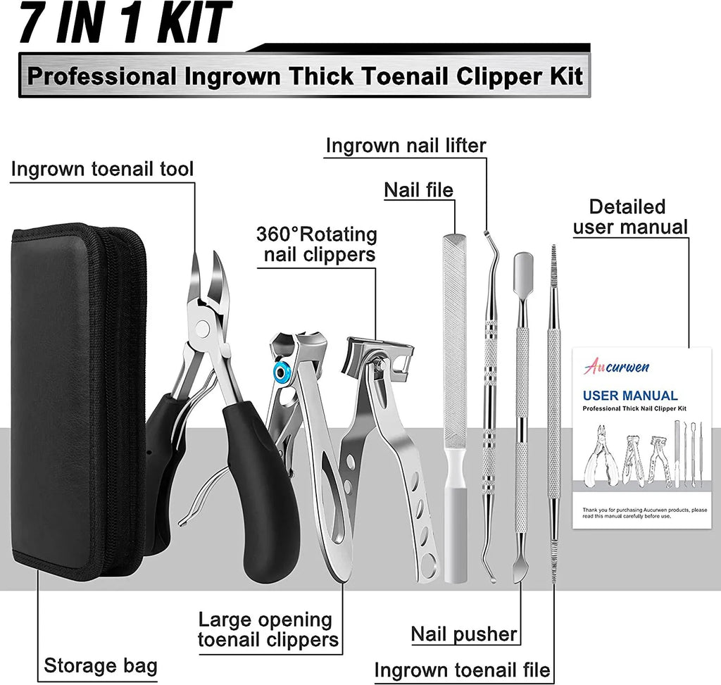 7 in 1 Toenail Clippers for Seniors – Precision Trimming for Thick & Ingrown Toenails
