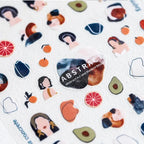 Abstract Face Lady Nail Art Stickers 3D Adhesive Sticker Decals TS419