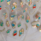 Abstract Geometric Nail Stickers - Glitter Metallic Gem Decals 6184