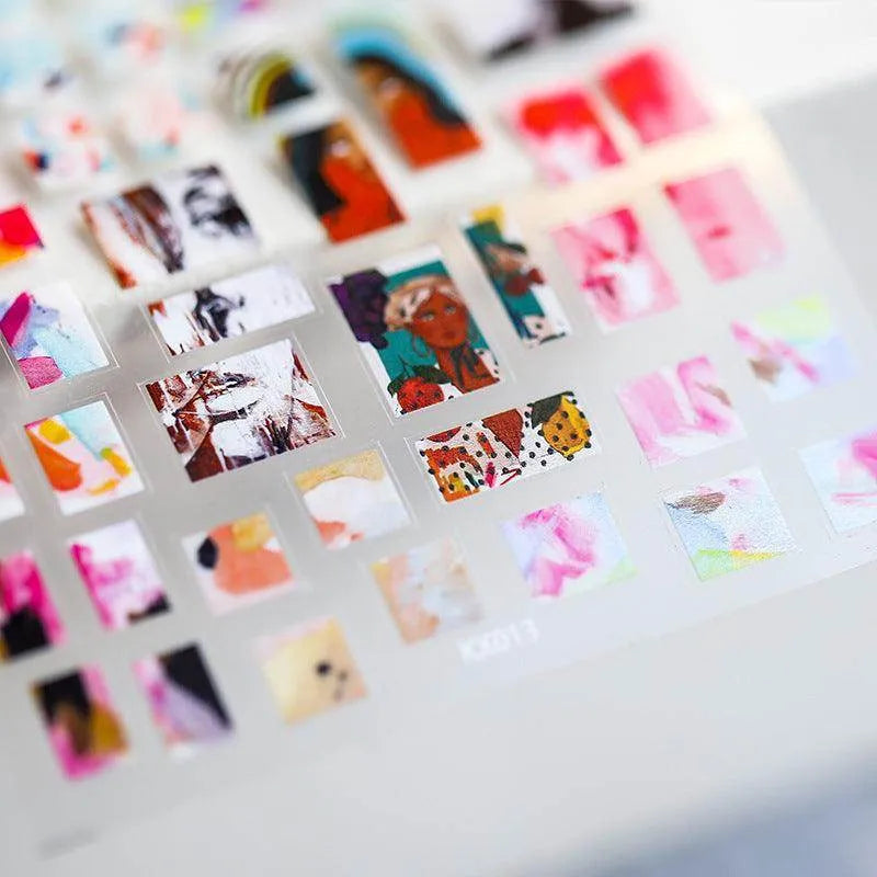 Abstract Women Nail Art Stickers Adhesive Slider Vintage Lady Sticker Decals 