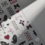 Angel Wings Nail Art Stickers Adhesive Embossed Devil Sticker Decals to3023