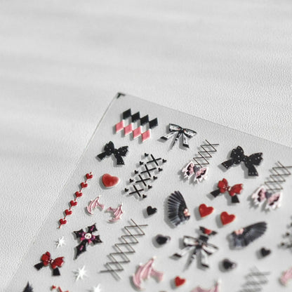 Angel Wings Nail Art Stickers Adhesive Embossed Devil Sticker Decals to3023