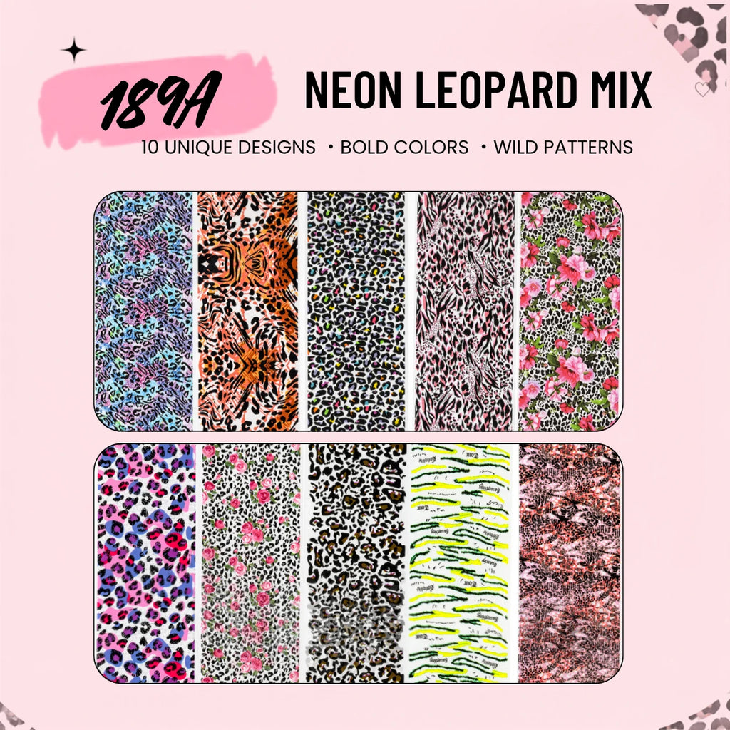 Animal Print Nail Foil Collection – 10 Leopard & Zebra Designs 189