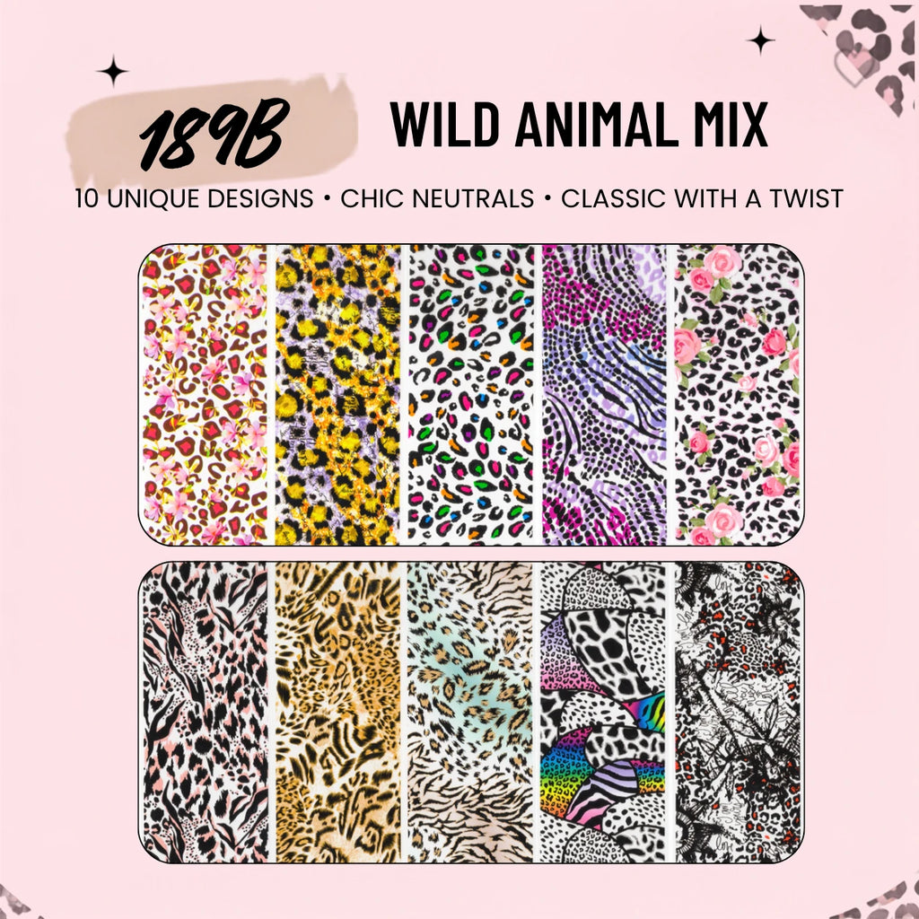 Animal Print Nail Foil Collection – 10 Leopard & Zebra Designs 189
