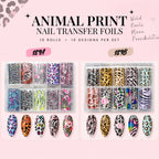 Animal Print Nail Foil Collection – 10 Leopard & Zebra Designs 189