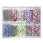 Animal Print Nail Foil Collection – 10 Leopard & Zebra Designs 189