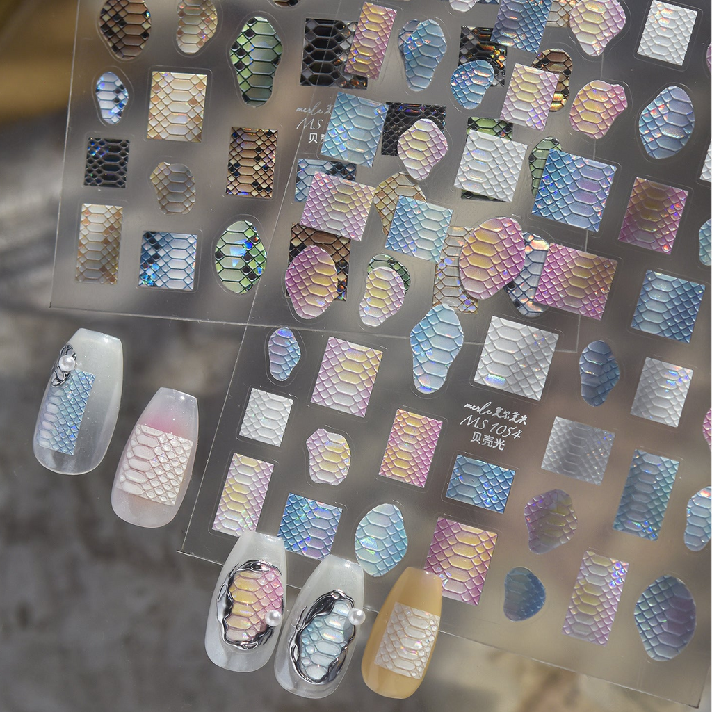 Aurora 3D Snake Print Nail Stickers 1054