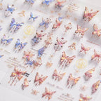 Aurora Butterfly Nail Art Stickers Adhesive Embossed Butterfly Lace Sticker Decals