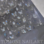 Aurora Butterfly Nail Art Stickers With Beads Shell Light Butterfly Wings Adhesive Sticker Decals to4042 