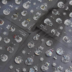 Aurora Crystal Ball Nail Art Stickers Snowball 3D Adhesive Embossed Sticker Decals to4483
