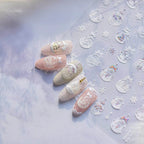 Aurora Crystal Ball Nail Art Stickers Snowball 3D Adhesive Embossed Sticker Decals to4483