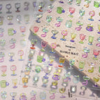 Aurora Glass Cup Nail Art Stickers Adhesive Glaze Wine Cup Sticker Decals to4003