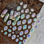 Aurora Jelly Album Nail Art Stickers Aurora Light Adhesive Embossed Sticker Decals 