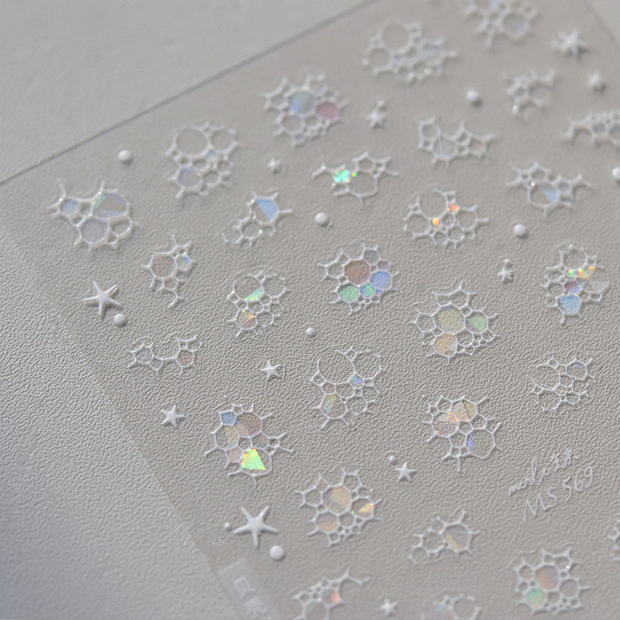 Aurora Light Bubble Nail Art Stickers Water Bubble Marble Decals MS567