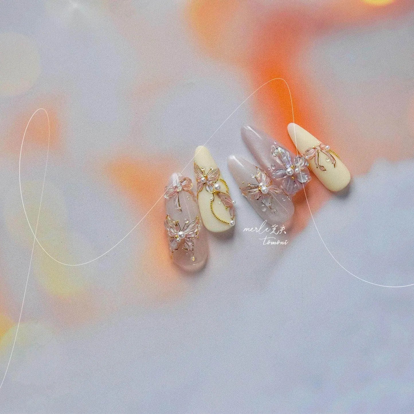 Aurora Light Butterfly Nail Art Stickers Adhesive Embossed Wings Sticker Decals