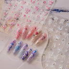 Aurora Light Jellyfish Nail Art Stickers Embossed Jelly Mermaids Adhesive Sticker Decals TL168
