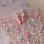 Aurora Light Jellyfish Nail Art Stickers Embossed Jelly Mermaids Adhesive Sticker Decals TL168