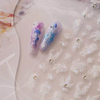 Aurora Light Jellyfish Nail Art Stickers Embossed Jelly Mermaids Adhesive Sticker Decals TL168