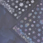 Aurora Light Snowflake Nail Art Stickers Adhesive Embossed Winter Snow Sticker Decals 