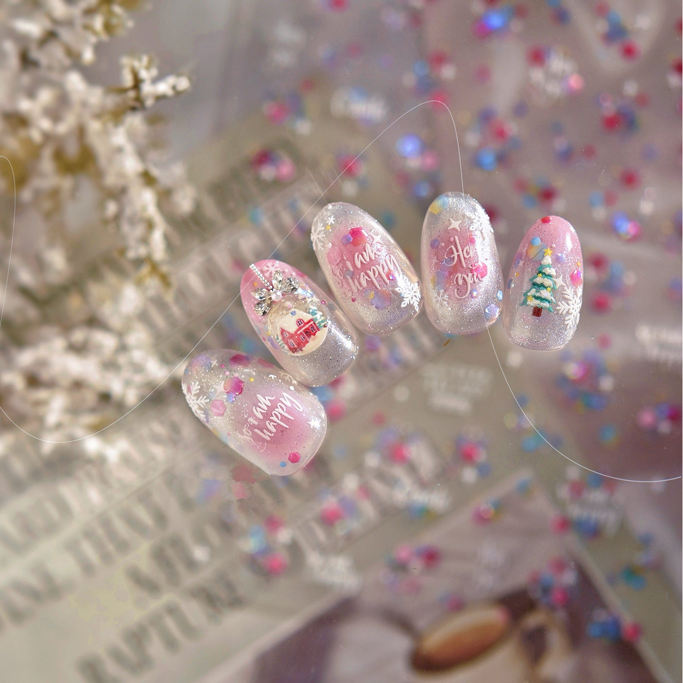 Aurora Sequin Dreamy Cloud Nail Stickers MS880