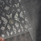 Aurora Shell Light Nail Art Stickers Adhesive Embossed Butterfly Sticker Decals to3229