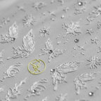 Aurora Shell Light Nail Art Stickers Adhesive Embossed Butterfly Sticker Decals to3229