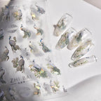 Aurora Shell Nail Art Stickers Peacock Adhesive Sticker Decals 