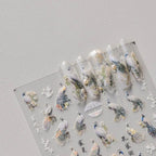 Aurora Shell Nail Art Stickers Peacock Adhesive Sticker Decals 