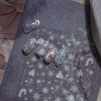 Aurora Snowflake Nail Stickers | Iridescent Winter Holiday Nail Art Decals 5257