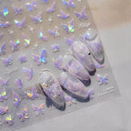 Auroral Shell Light Butterfly Nail Art Stickers Black Butterfly Adhesive Sticker Decals 