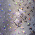 Auroral Shell Light Butterfly Nail Art Stickers Black Butterfly Adhesive Sticker Decals 