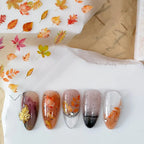 Autumn Nail Art Stickers Adhesive Slider Fall Maple Leaf Sticker Decals KX293