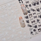 Balletcore Lace Bow & Butterfly Nail Stickers 4765