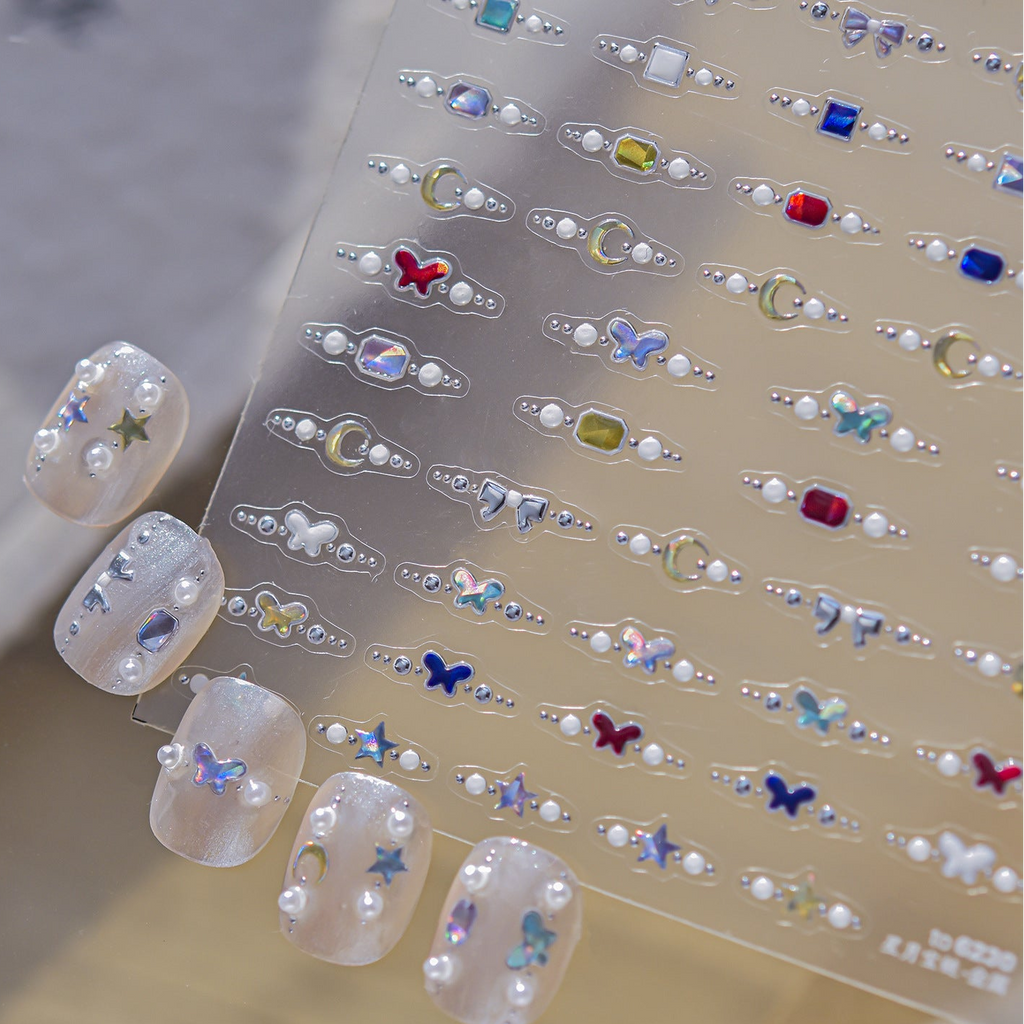 Baroque Gemstone Nail Art Stickers Vintage Gold Jewel Decals