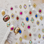 Baroque Gemstone Nail Art Stickers Vintage Gold Jewel Decals 6195