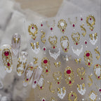 Baroque Luxury Gold & Red Gem 3D Nail Stickers 6074