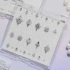 Baroque Palace Rhinestone Nail Stickers – Pre-Arranged Self-Adhesive Nail Gems MD026