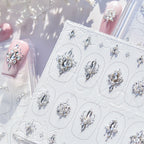 Baroque Palace Rhinestone Nail Stickers – Pre-Arranged Self-Adhesive Nail Gems MD026