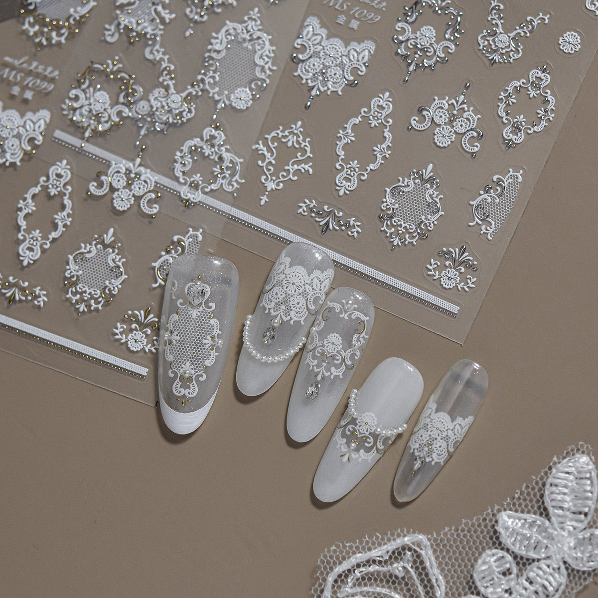 Baroque Vintage Lace Nail Art Stickers 1099