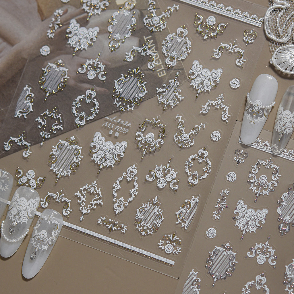 Baroque Vintage Lace Nail Art Stickers 1099