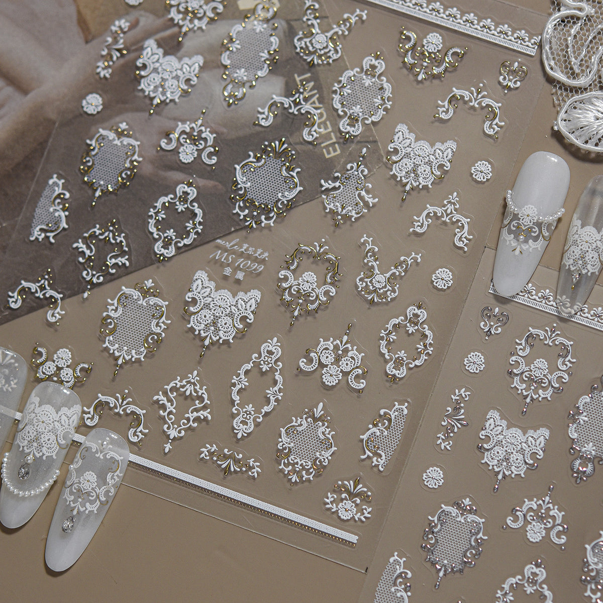 Baroque Vintage Lace Nail Art Stickers 1099