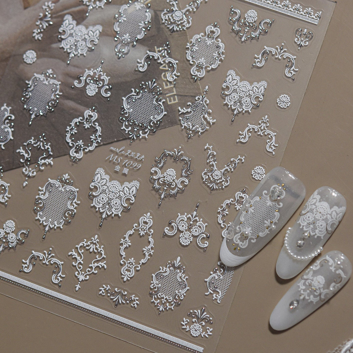 Baroque Vintage Lace Nail Art Stickers 1099