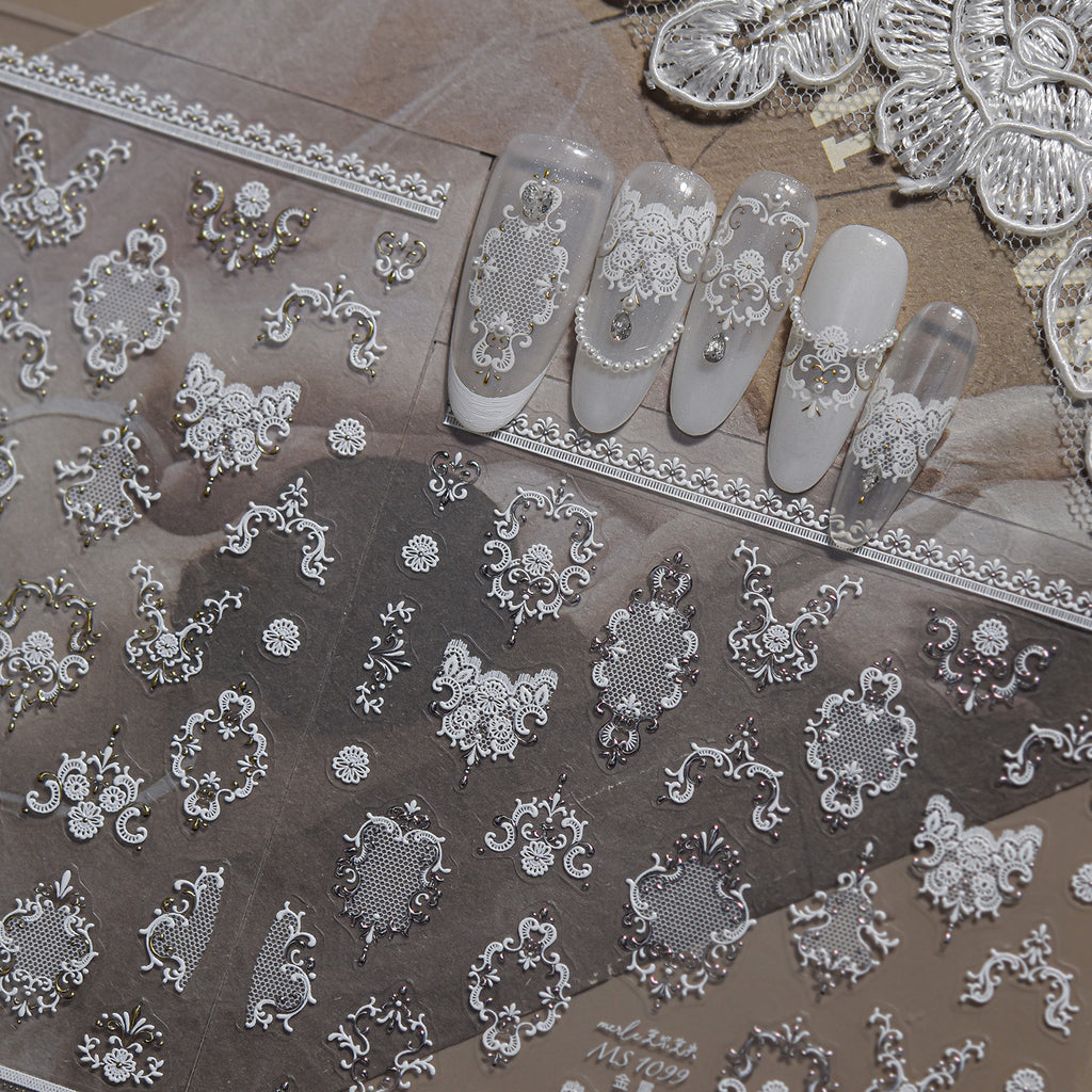 Baroque Vintage Lace Nail Art Stickers 1099