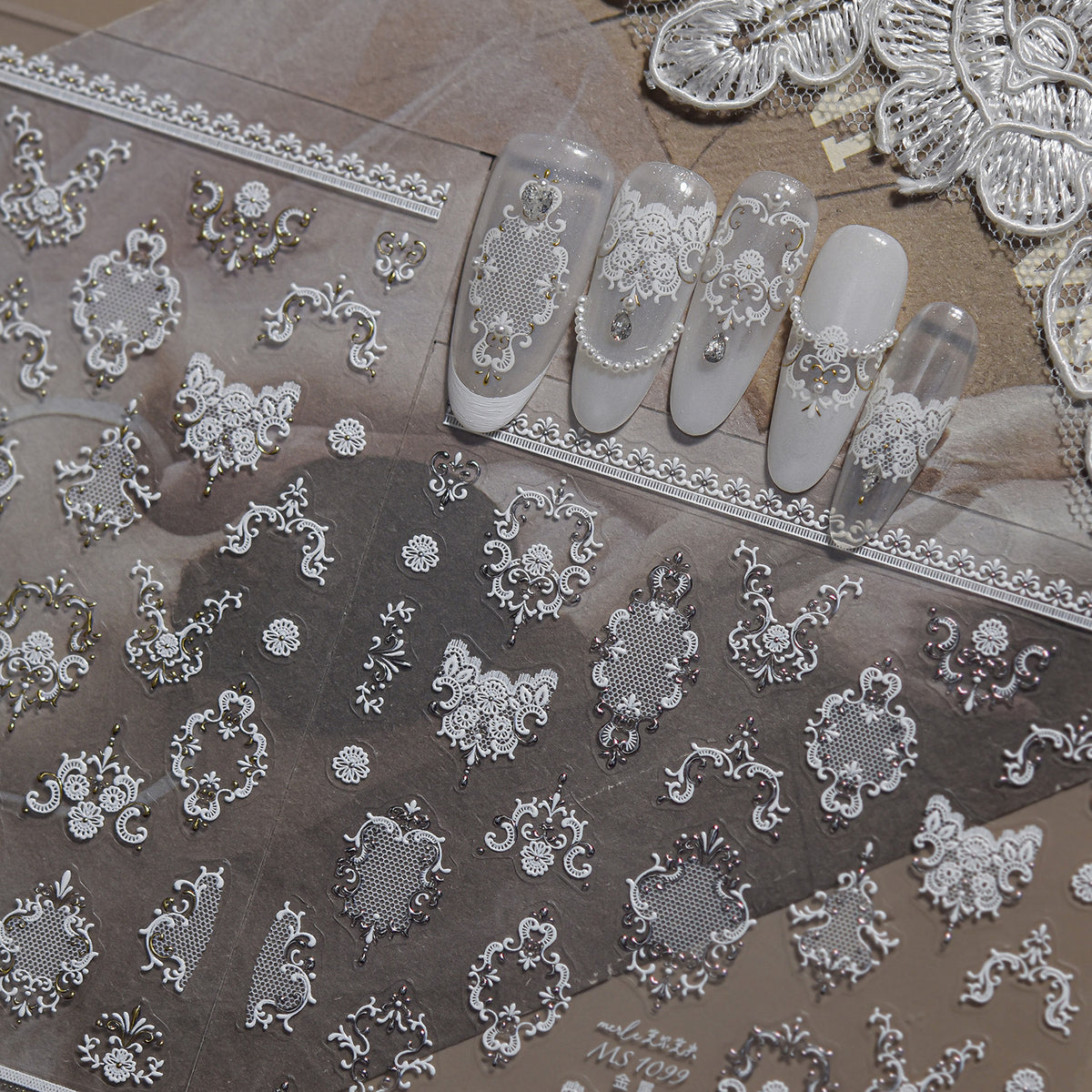Baroque Vintage Lace Nail Art Stickers 1099