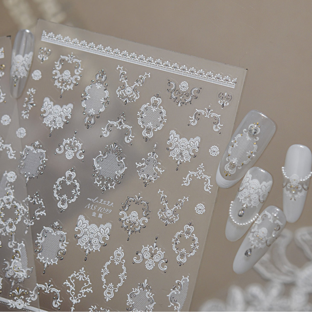 Baroque Vintage Lace Nail Art Stickers 1099