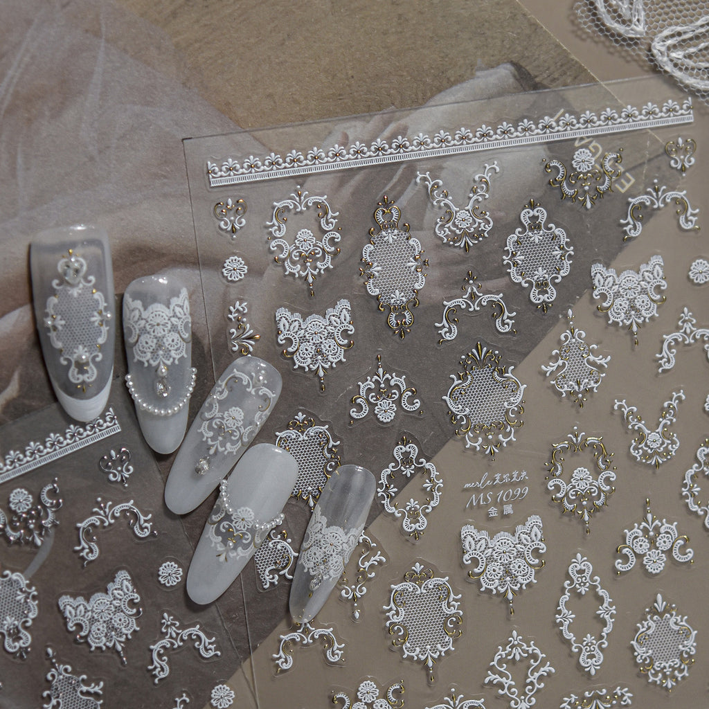 Baroque Vintage Lace Nail Art Stickers 1099