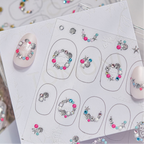 Beach Charm Rhinestone Nail Stickers – Pre-Arranged Self-Adhesive Nail Gems MD041