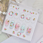 Beach Charm Rhinestone Nail Stickers – Pre-Arranged Self-Adhesive Nail Gems MD041
